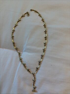 belk Gold-Tone Crystal Accent Y Necklace